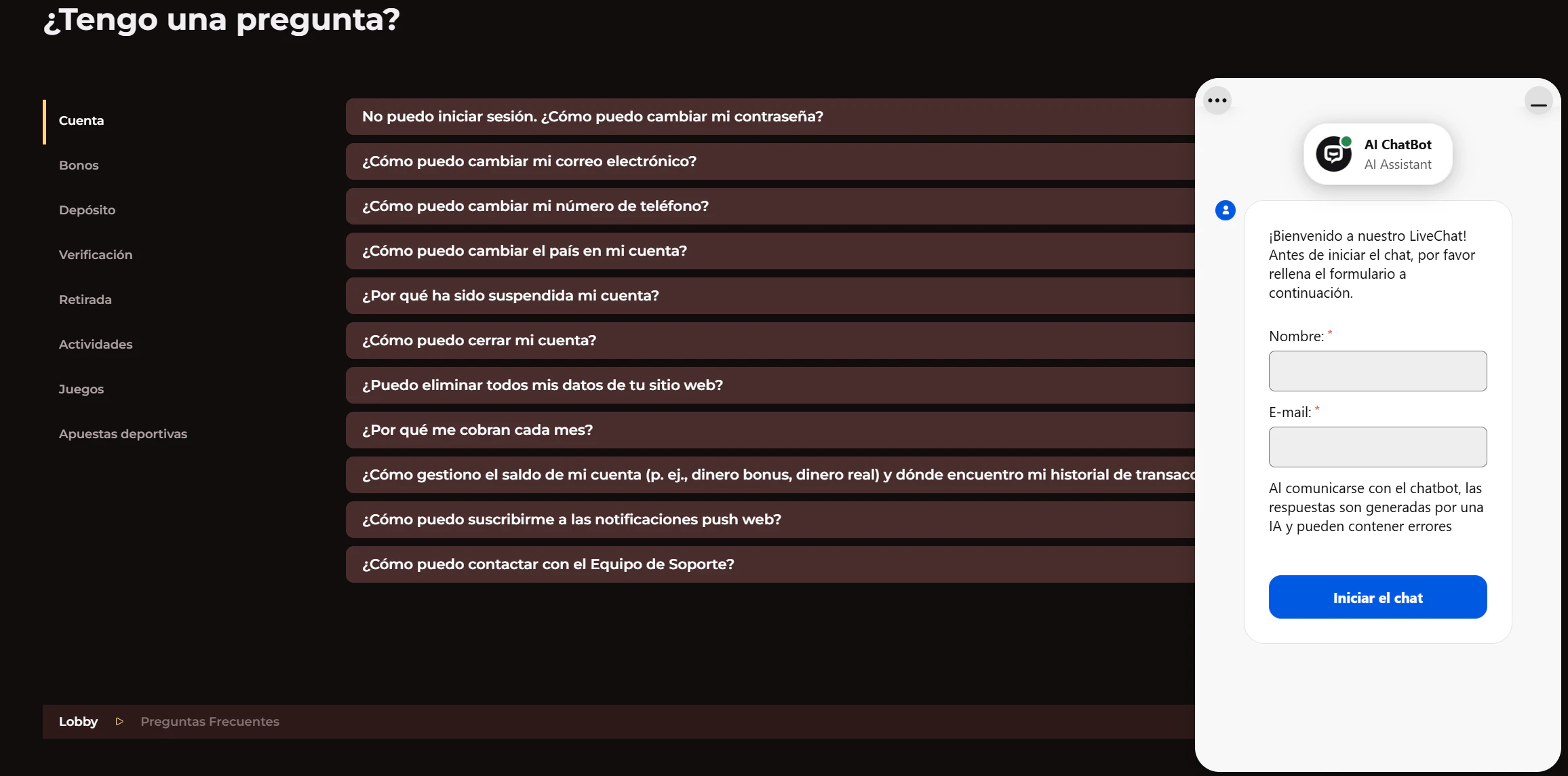 Atención al cliente de Vinci Spin